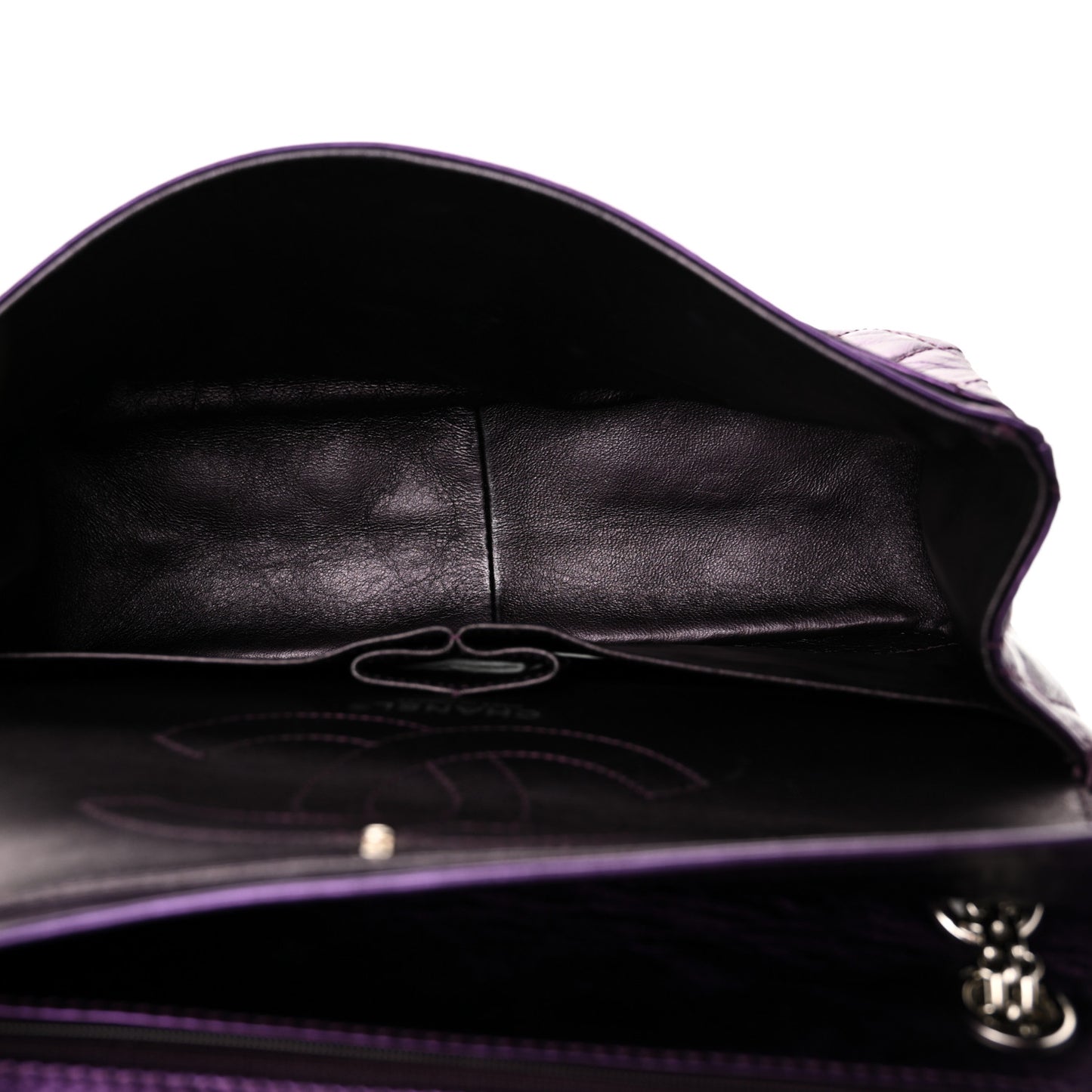 Metallic Aged Calfskin Quilted 2.55 Reissue 226 Flap Purple