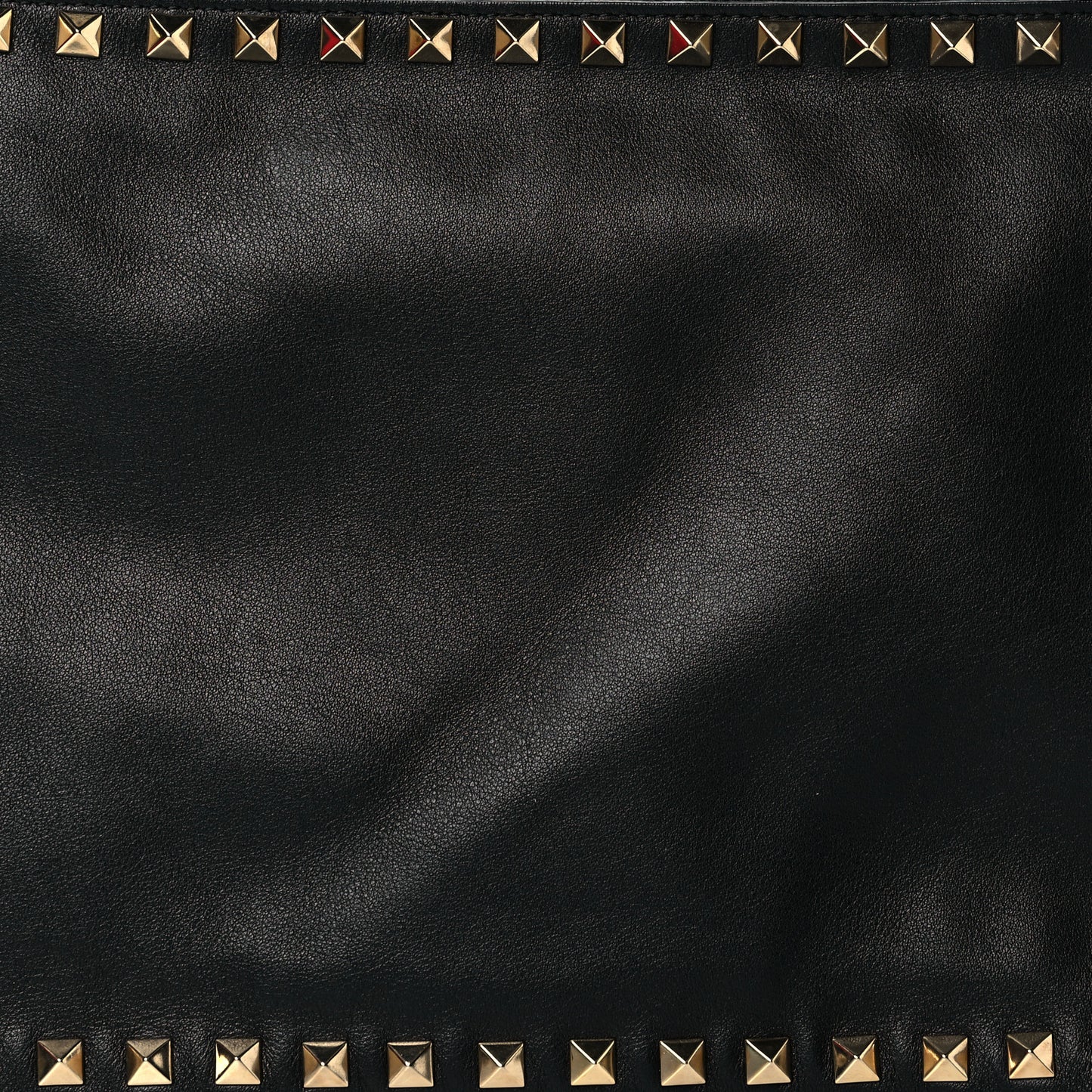 Vitello Large Rockstud Zip Pouch Black