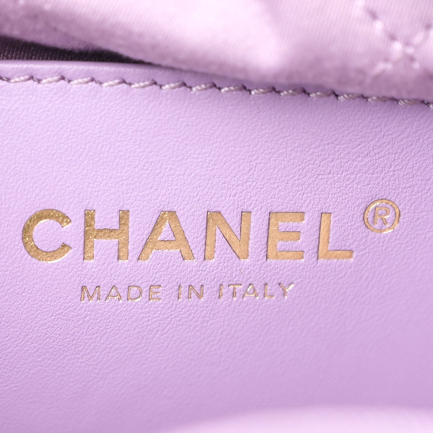Shiny Calfskin Quilted Mini Chanel 22 Light Purple