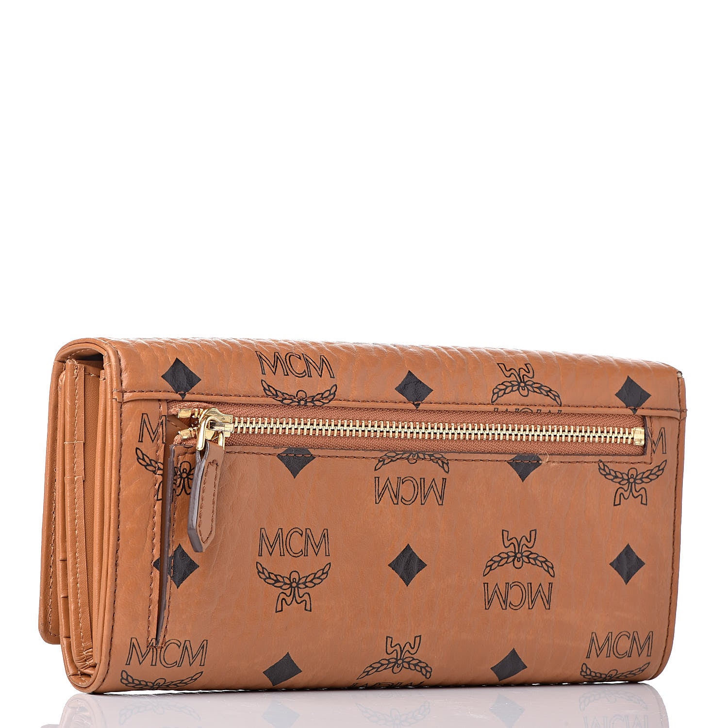 MCM Visetos Heritage Continental Flap Wallet Cognac 3 of 10