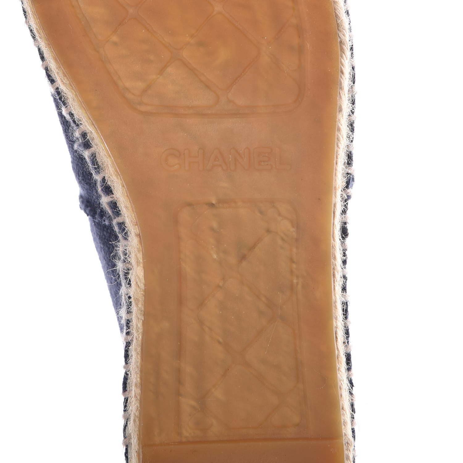 Chanel Denim Toile CC Espadrilles 38 Navy Black 7 of 9
