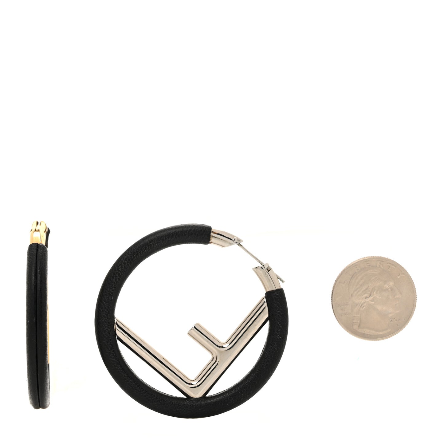 Nappa F is Fendi Hoop Earrings Black