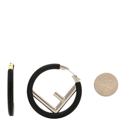 Fendi Nappa F is Fendi Hoop Earrings Black 2 of 8