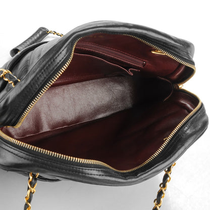 Chanel Lambskin Chevron Quilted Camera Case Black 5 of 8