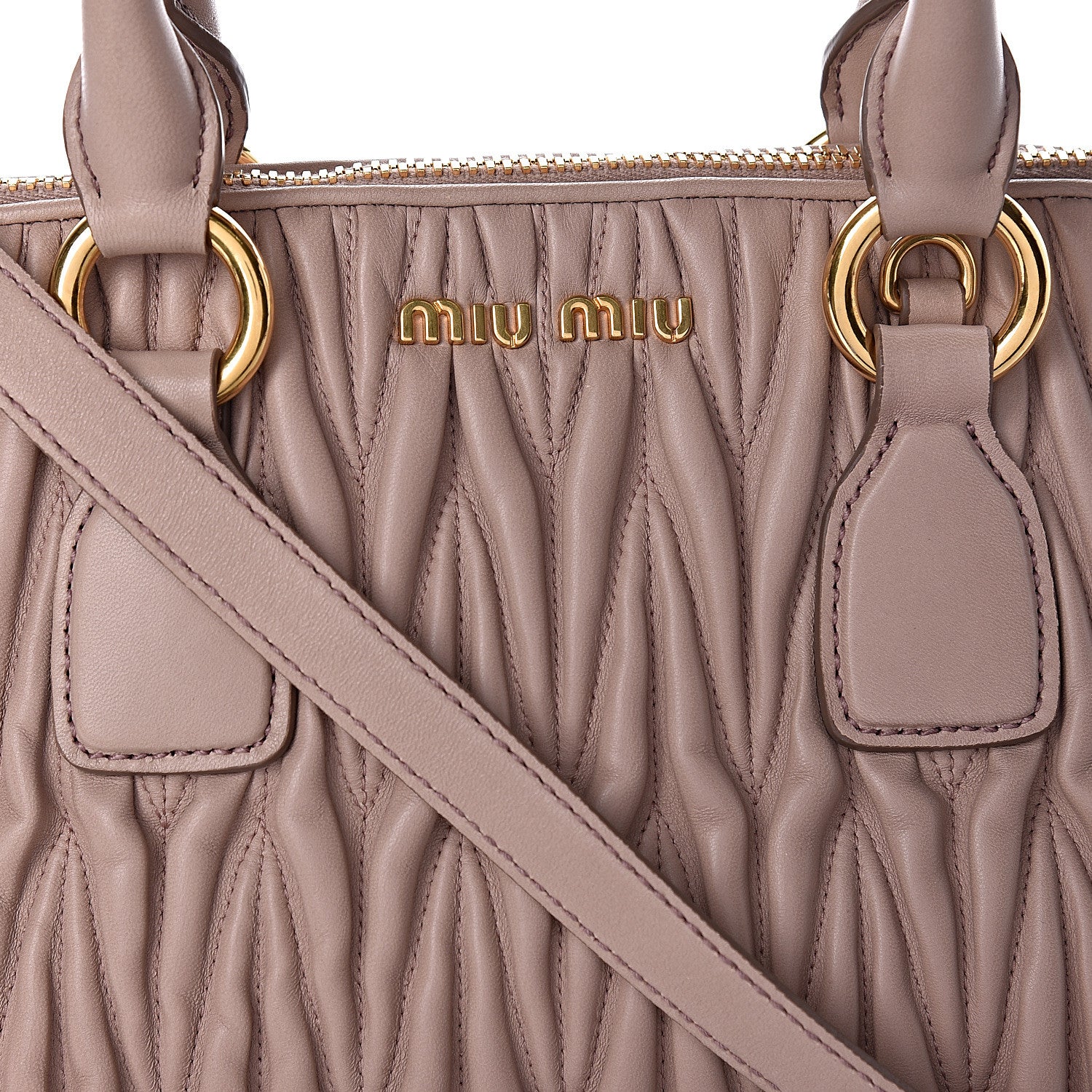 Miu Miu Nappa Matelasse Top Handle Bowler Cammeo 13 of 13