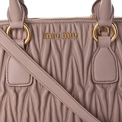 Miu Miu Nappa Matelasse Top Handle Bowler Cammeo 13 of 13