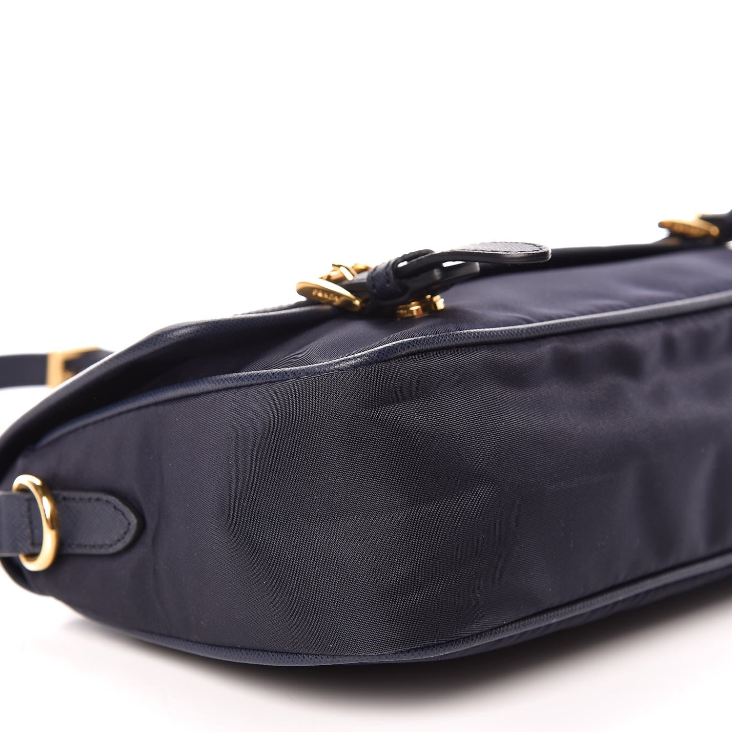 Prada Tessuto Nylon Saffiano Small Messenger Bag Blue 5 of 9