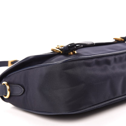 Prada Tessuto Nylon Saffiano Small Messenger Bag Blue 5 of 9