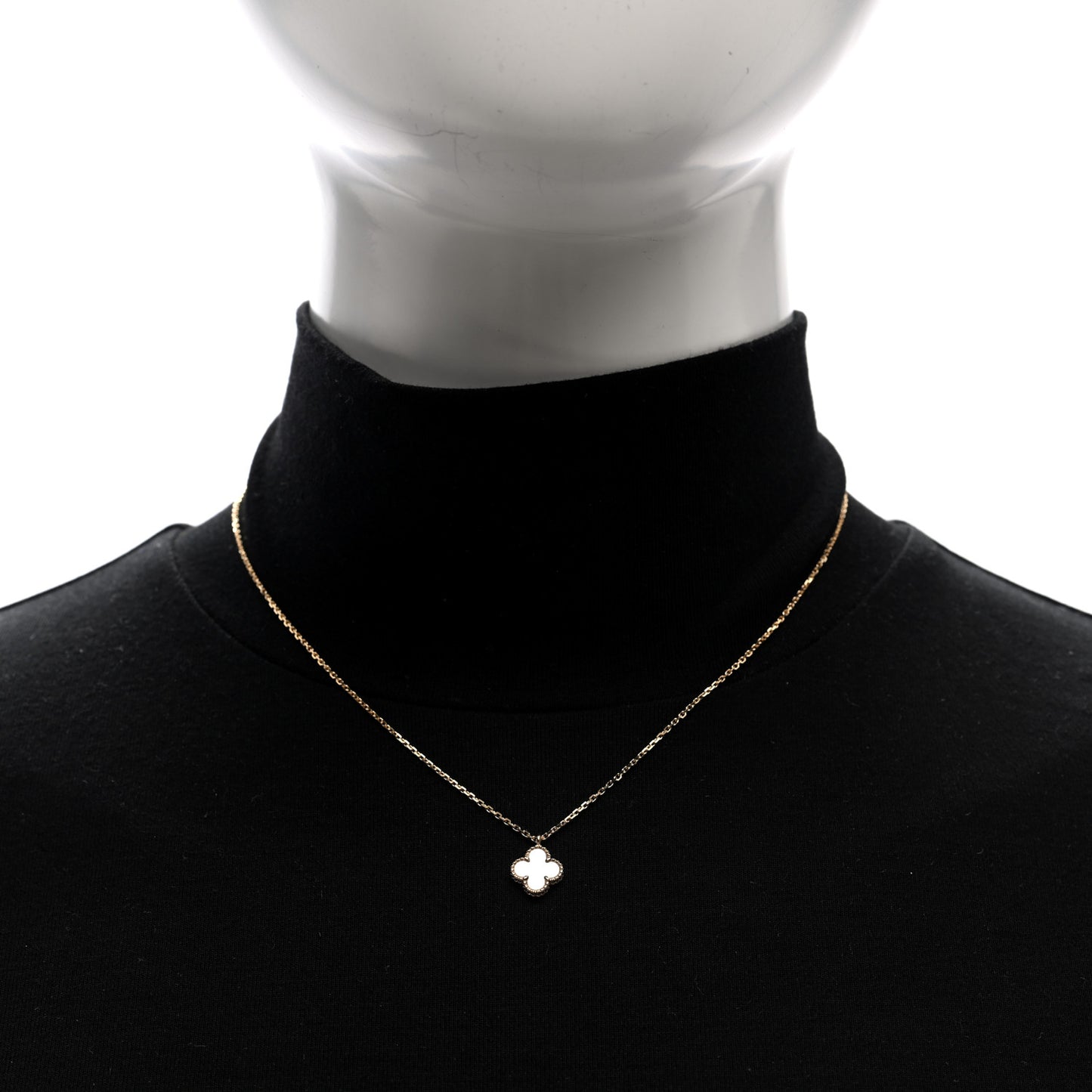 18K Yellow Gold Mother of Pearl Sweet Alhambra Pendant Necklace
