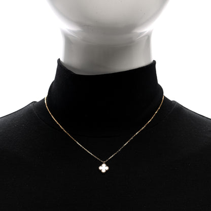 Van Cleef & Arpels 18K Yellow Gold Mother of Pearl Sweet Alhambra Pendant Necklace 2 of 5