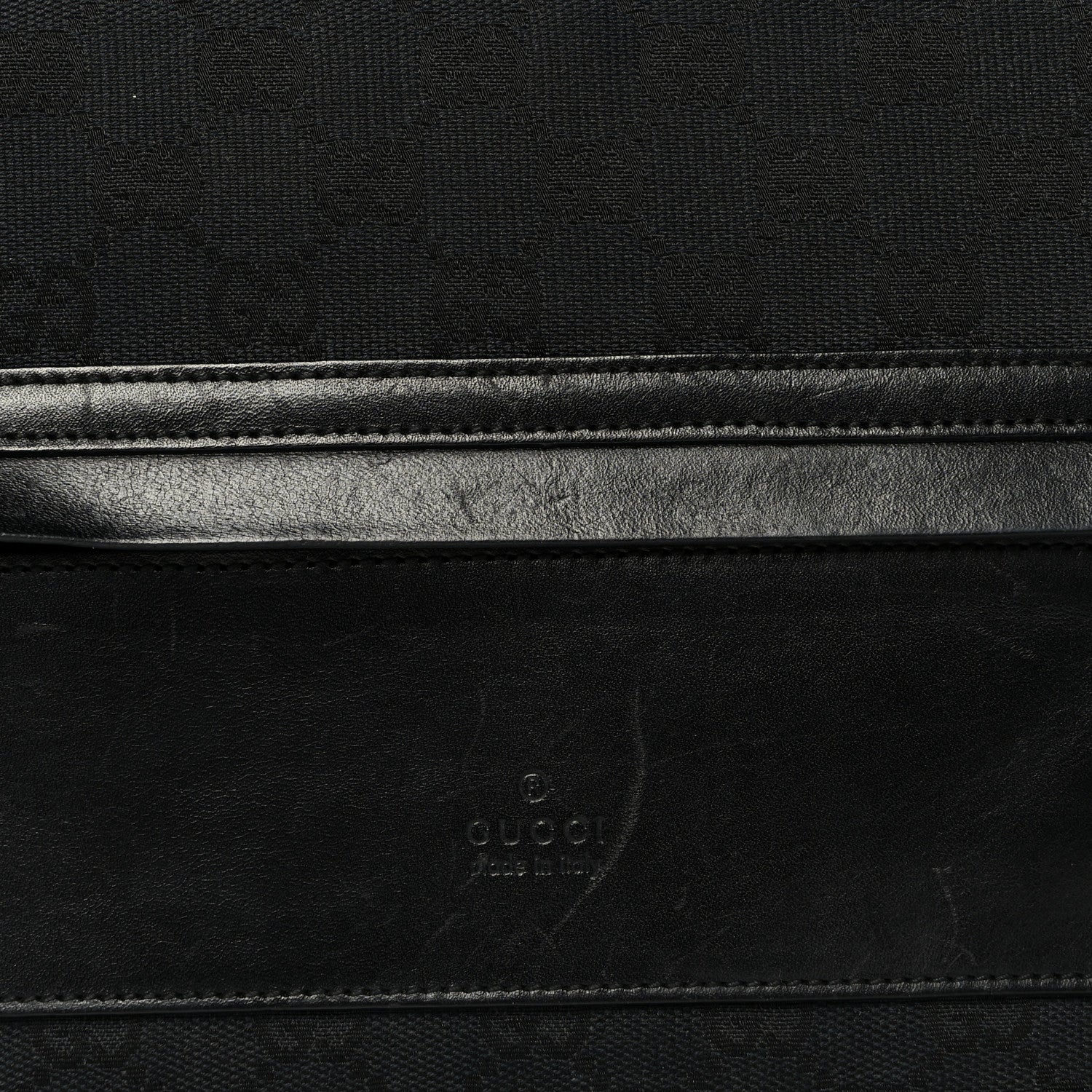Gucci Monogram Flap Pocket Messenger Bag Black 7 of 9