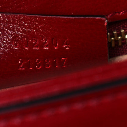 Gucci GG Supreme Monogram Azalea Calfskin Horsebit 1955 Shoulder Bag Beige Ebony New Cherry Red 7 of 14