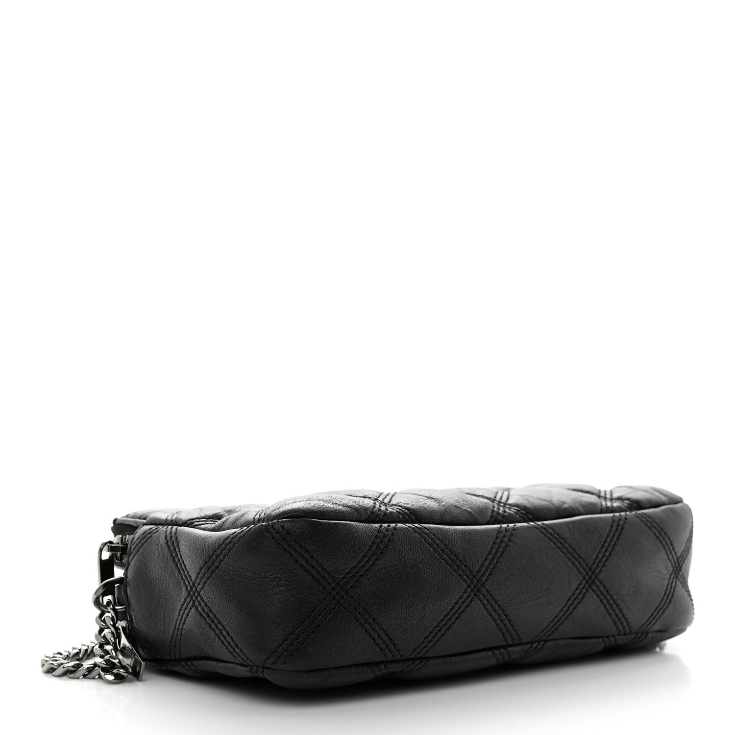 Saint Laurent Grained Lambskin Quilted Mini Becky Double Zip Bag Black 4 of 12