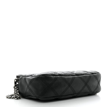 Saint Laurent Grained Lambskin Quilted Mini Becky Double Zip Bag Black 4 of 12