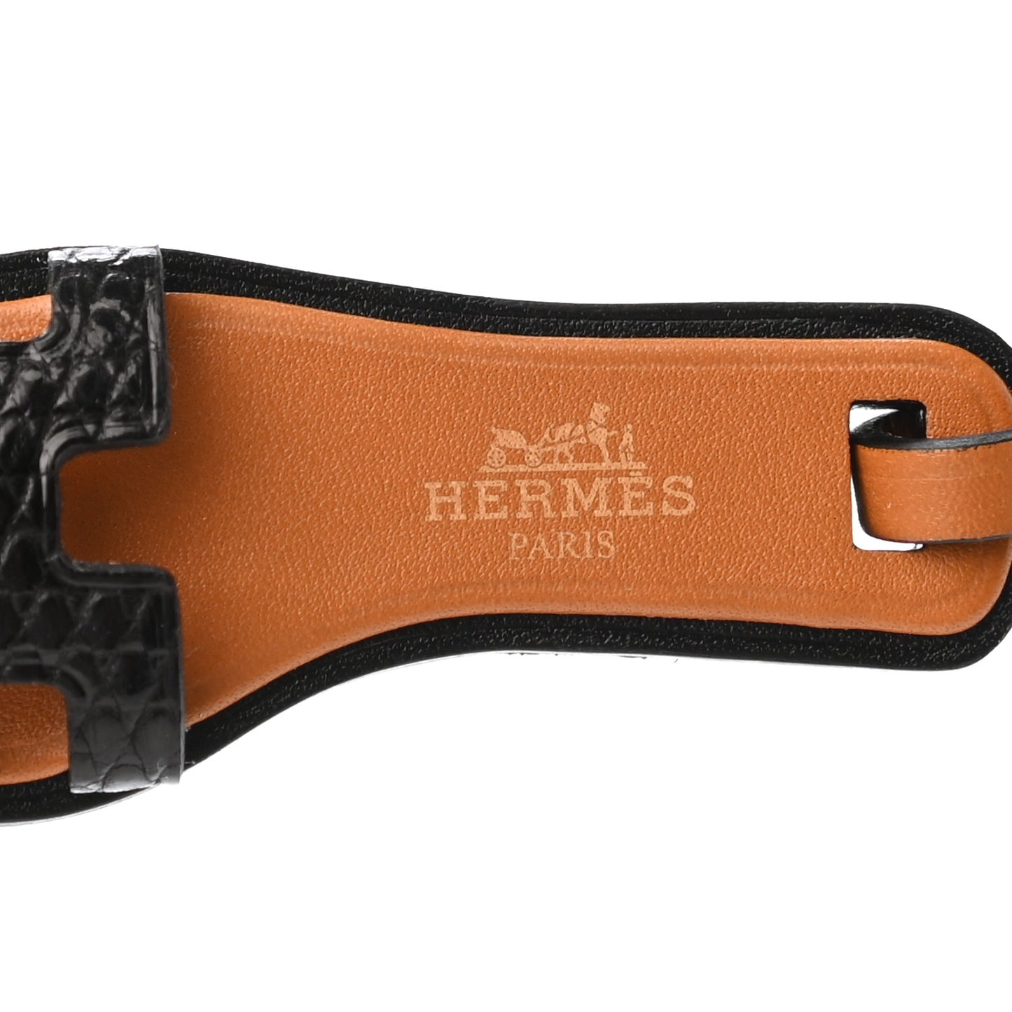 Lizard Butler Calfskin Hunter Oran Nano Bag Charm Black