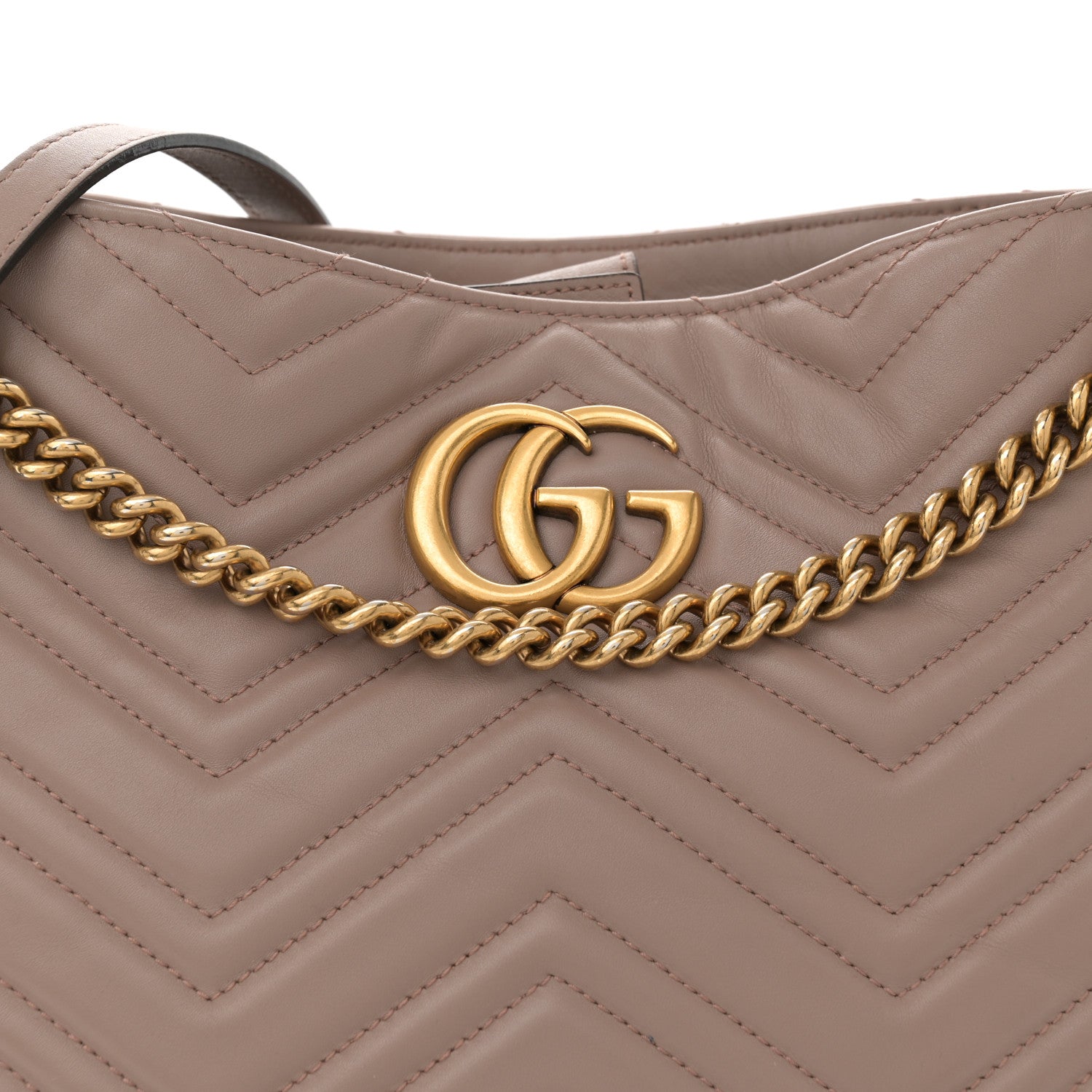 Gucci Calfskin Matelasse Medium GG Marmont Shoulder Tote Bag Porcelain Rose 8 of 13