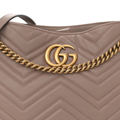 Gucci Calfskin Matelasse Medium GG Marmont Shoulder Tote Bag Porcelain Rose 8 of 13