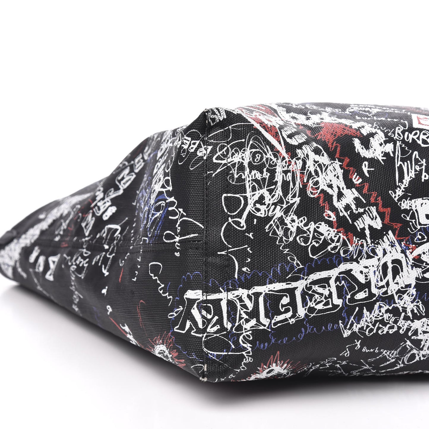 Coated Canvas Mega Check Sketchbook Medium Reversible Doodle Tote Black