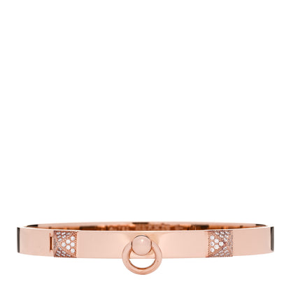 Hermes 18K Rose Gold Diamond PM Collier De Chien Bracelet SH 1 of 4