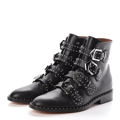 Givenchy Calfskin Studded Prue Buckle Bootie 38.5 Black 3 of 8