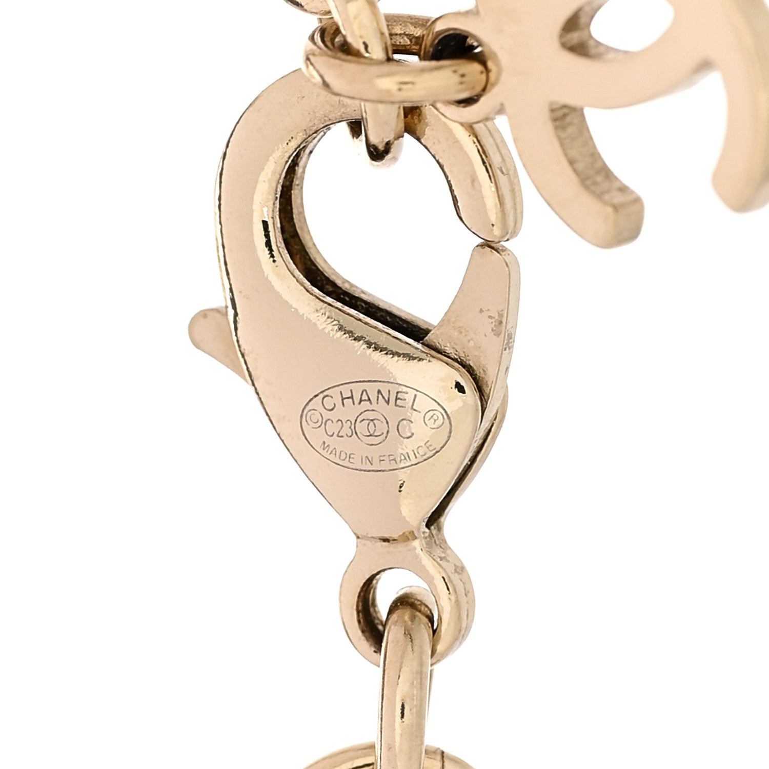 Chanel Glass Crystal CC Chain Bracelet Gold 3 of 4