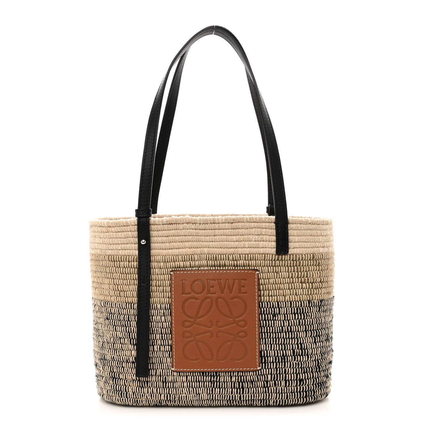 Loewe Raffia Square Small Basket Tote Bag Ombre Black 1 of 9
