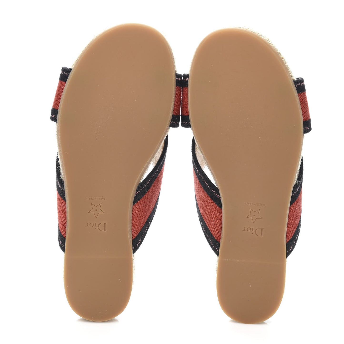 Canvas Embroidered Granville Espadrille Crisscross Flat Slide Sandals 37.5 Spicy Red