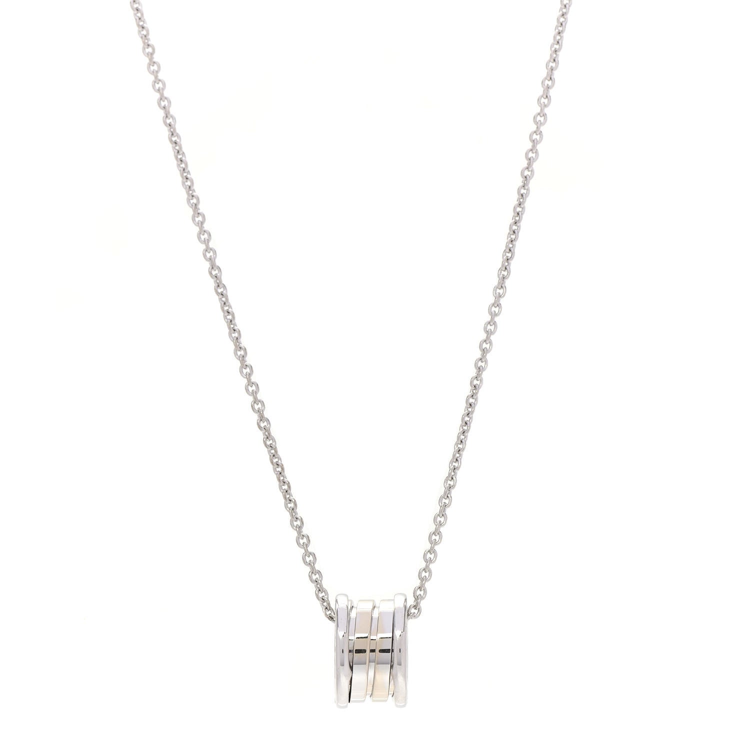 Bulgari 18K White Gold B.Zero1 Pendant Necklace 1 of 9