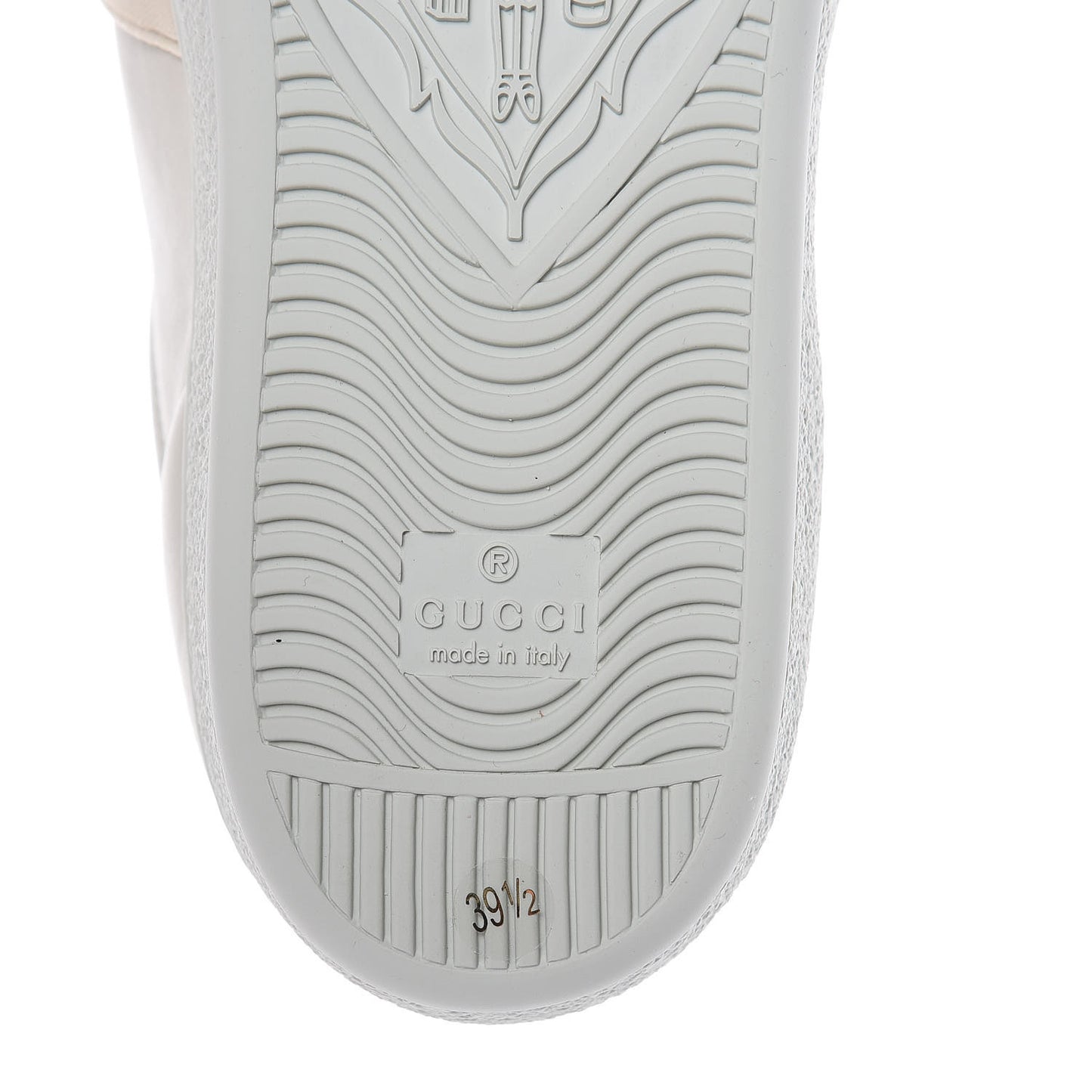 Calfskin Stripe Womens New Ace Sneakers 39.5 New Mystic White Ecru Red Flame
