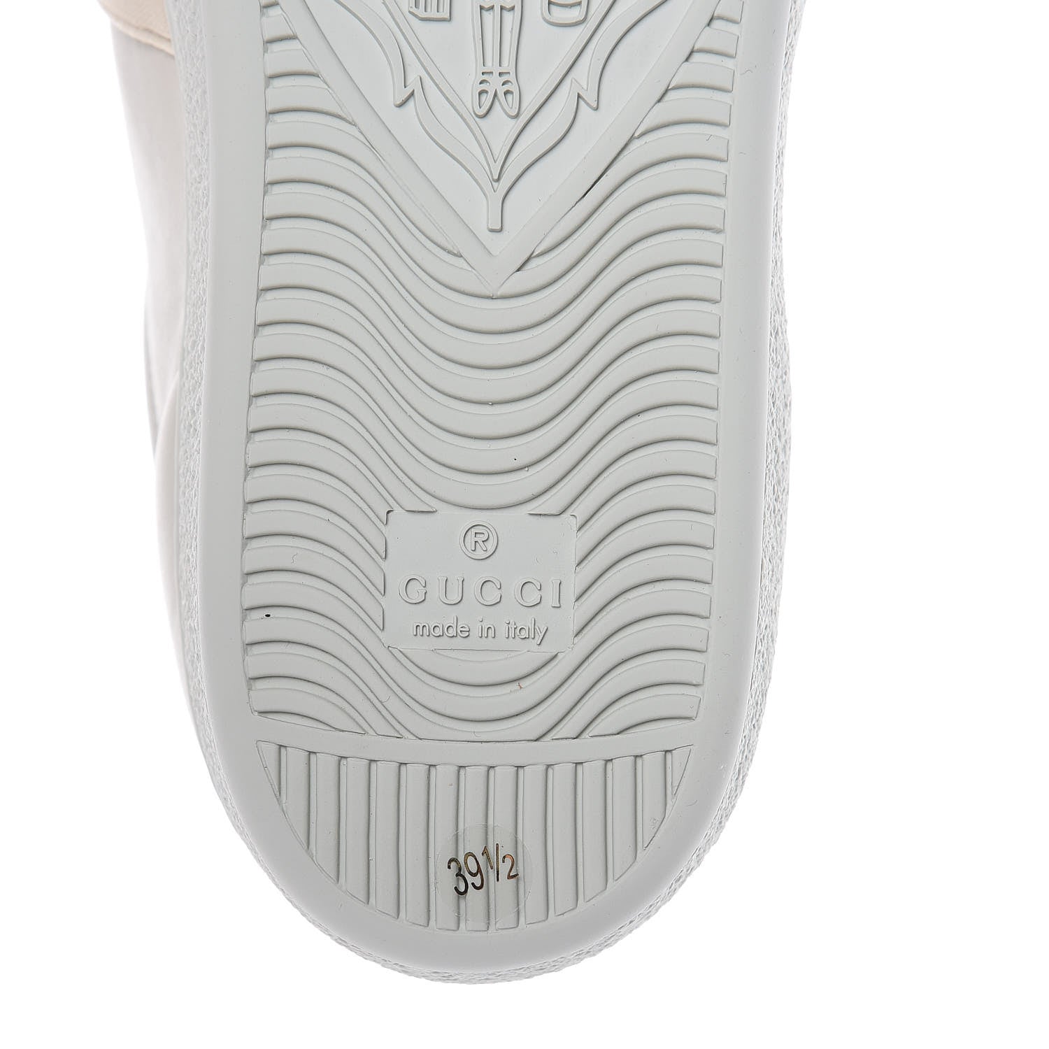Gucci Calfskin Stripe Womens New Ace Sneakers 39.5 New Mystic White Ecru Red Flame 7 of 9