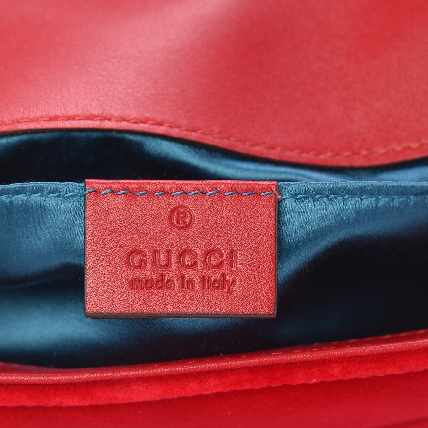 Velvet Matelasse Mini GG Marmont Shoulder Bag Hibiscus Red