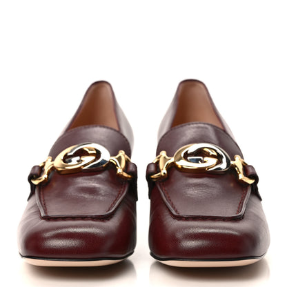 Gucci Malaga Kid Zumi Mid Heel Loafers 35 Vintage Bordeaux 2 of 8