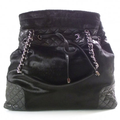 Chanel Pony Hair Quilted Drawstring Tote Black 1 of 10