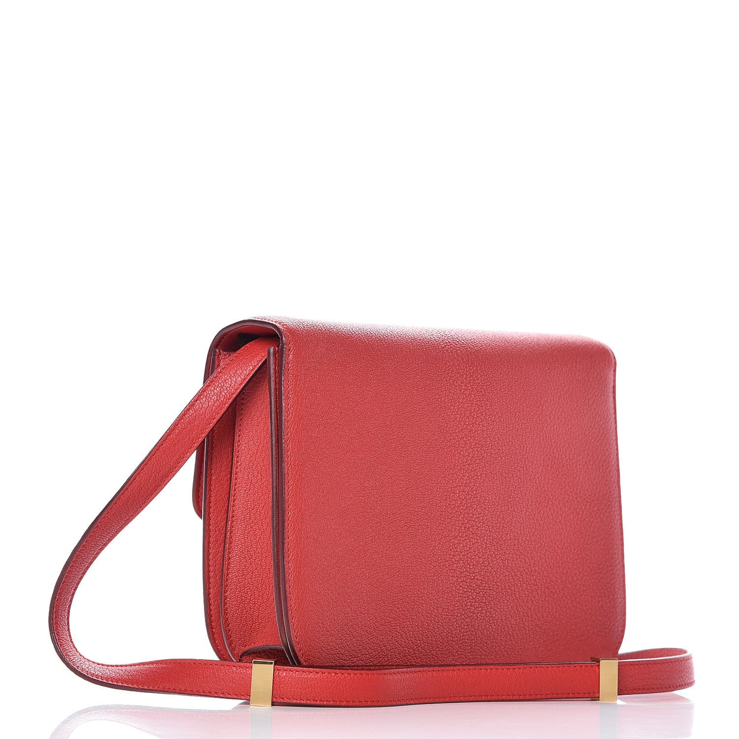 Goatskin Medium Classic Box Flap Bag Carmin