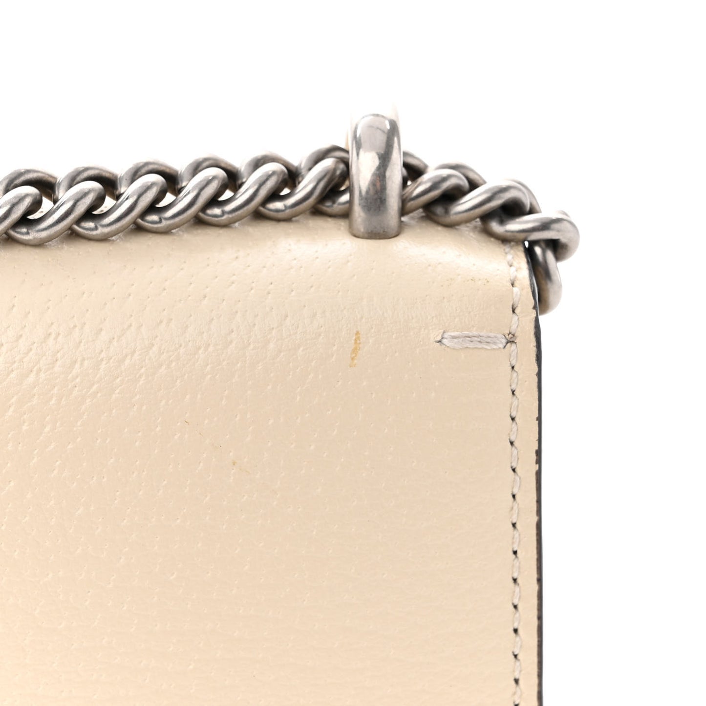 Textured Calfskin Crystal Mini Dionysus Shoulder Bag Mystic White