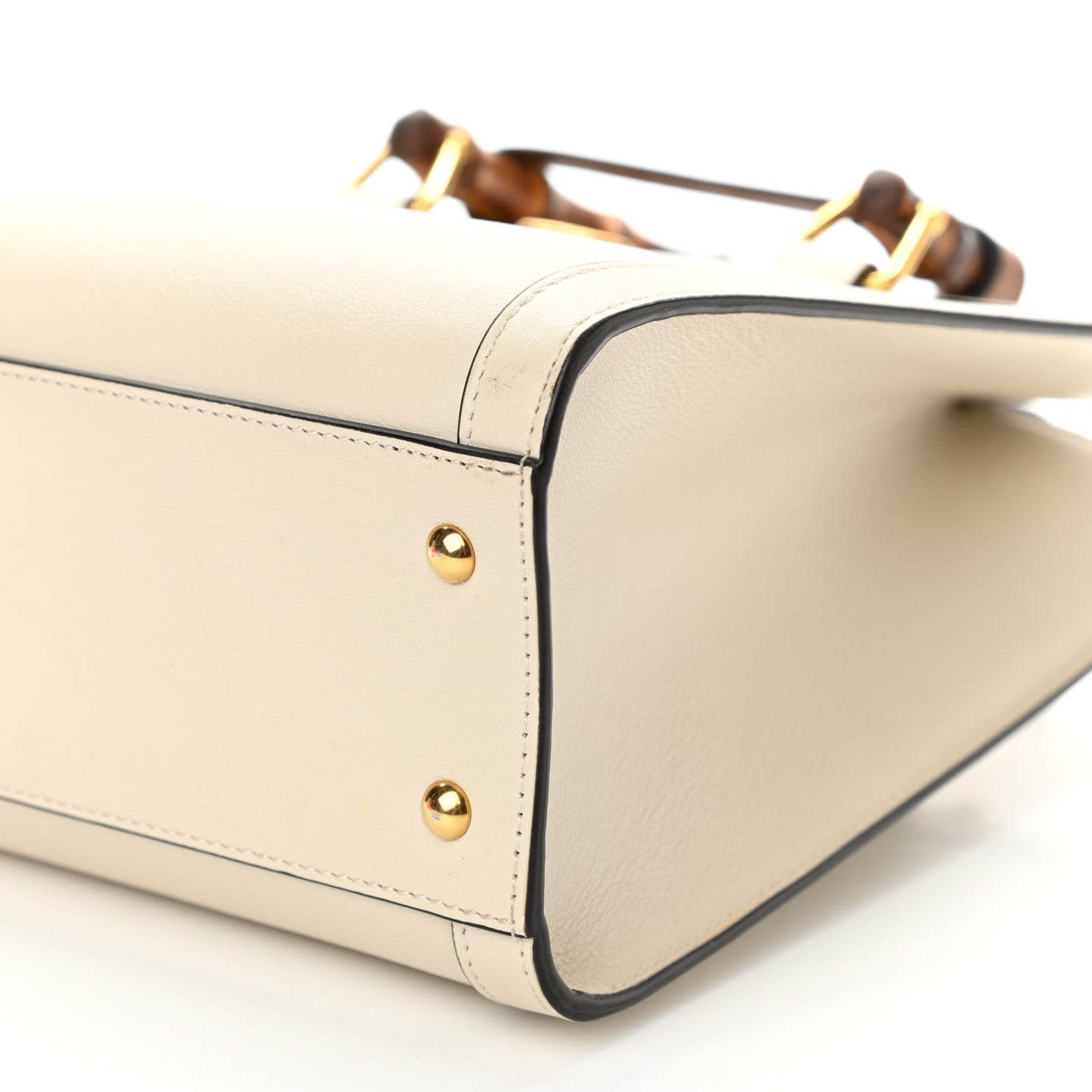 Wonka Grain Calfskin Small Diana Tote Bag Mystic White Cuir