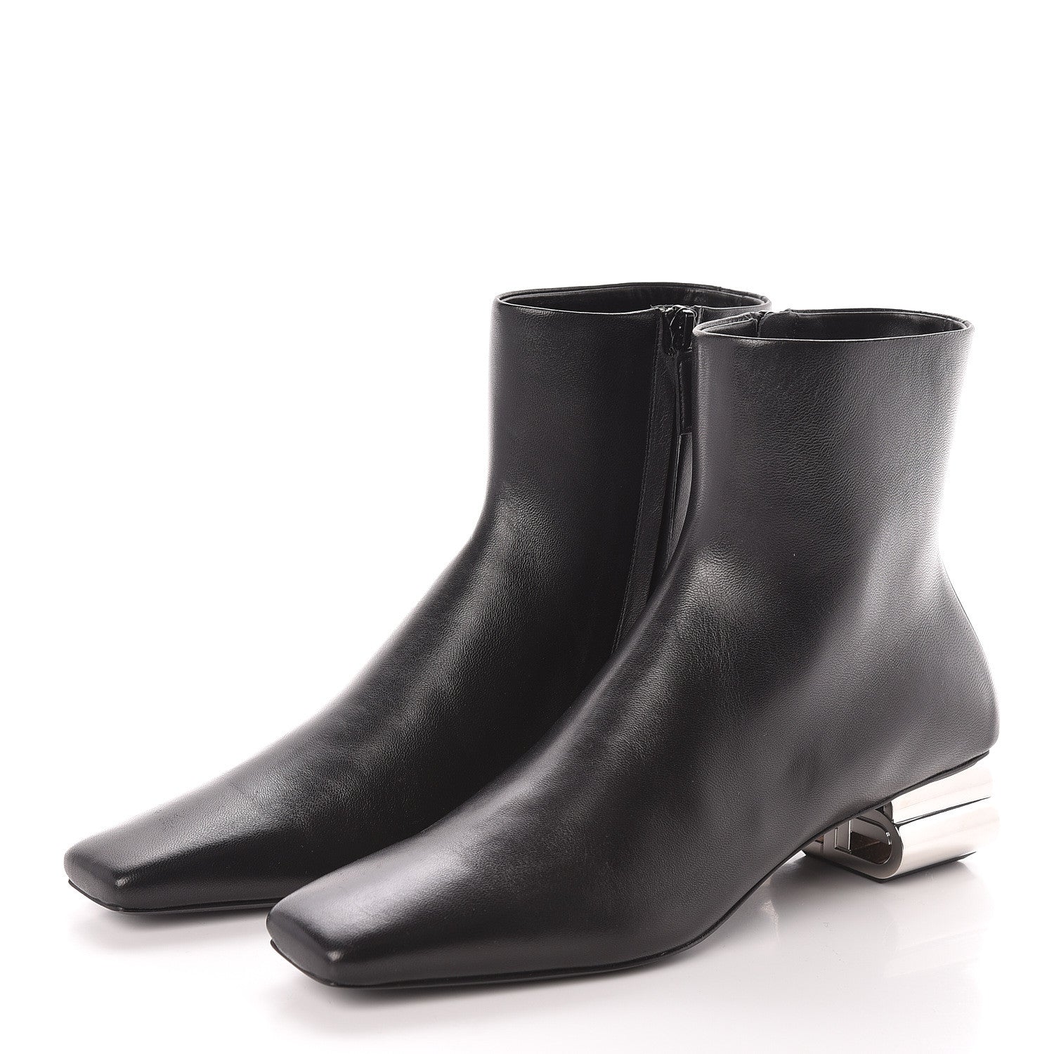 Balenciaga Sheepskin Typo Ankle Booties 36 Black 3 of 9