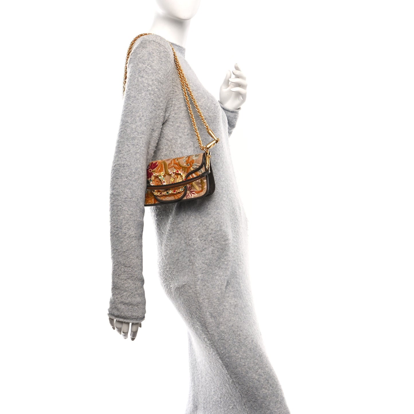 Fabric Karung Crystal Embroidered Vlogo Small Loco Shoulder Bag Multicolor