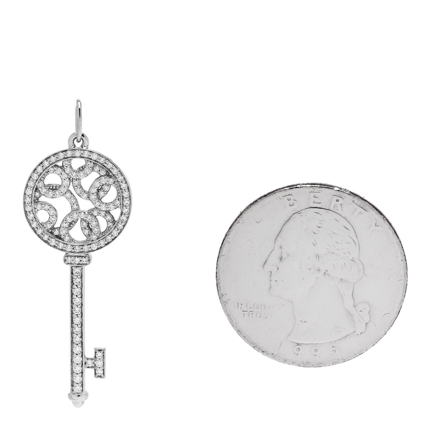 Tiffany Platinum Diamond Small Bubbles Key Pendant 2 of 5