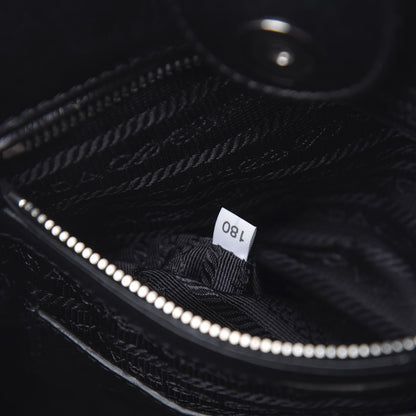 Prada Glace Calf Small Twin Pocket Tote Black 7 of 10