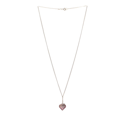 Chanel Enamel Heart CC Charm Necklace Gold 3 of 4