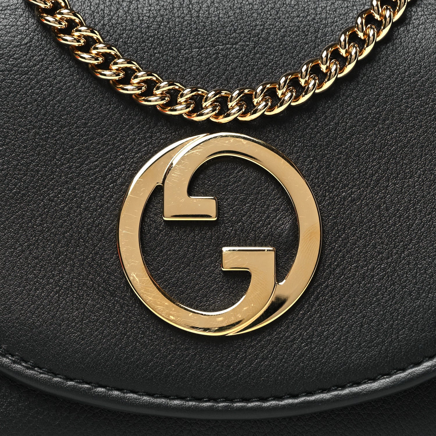 Gucci Roxy Calfskin Medium Blondie Chain Wallet Black 8 of 11
