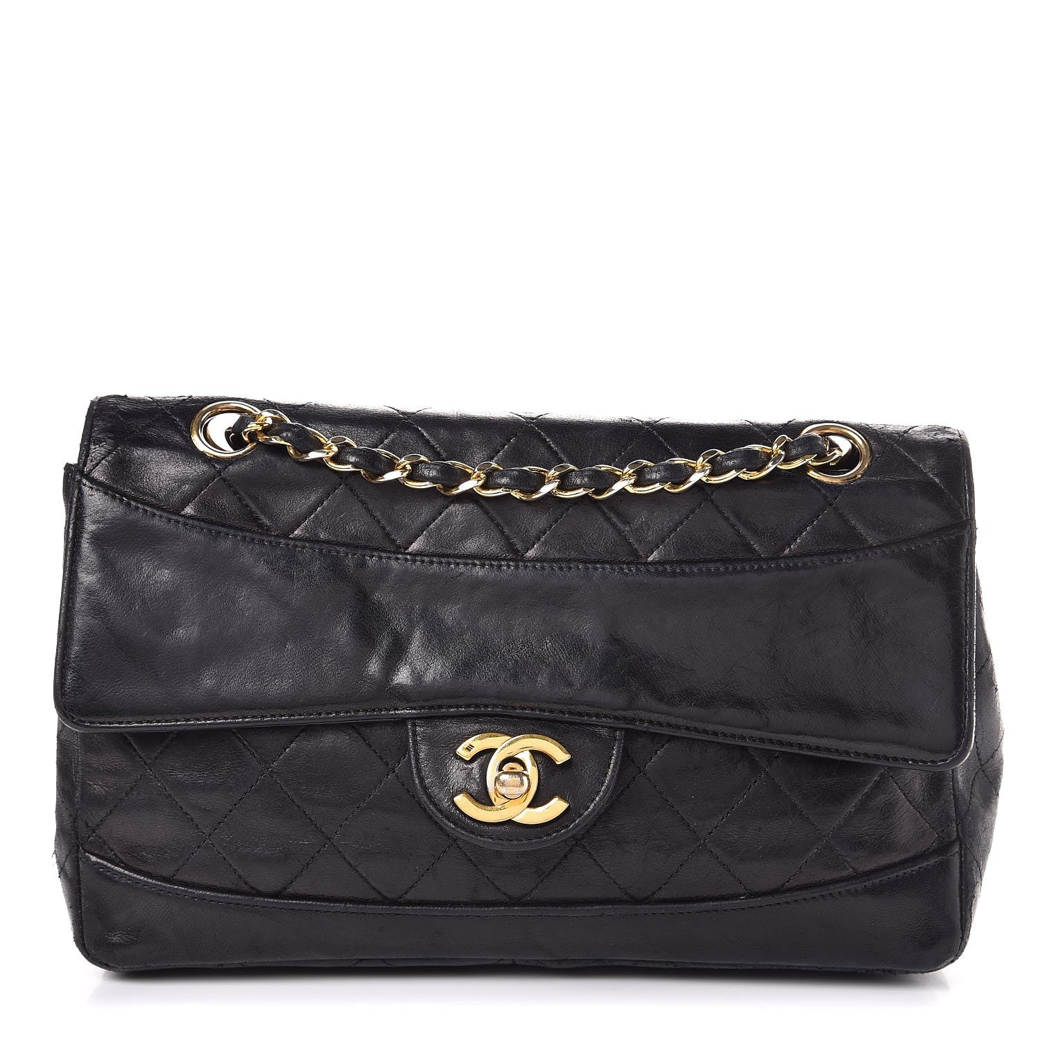Chanel Lambskin Quilted Medium Single Flap Black 1 of 24