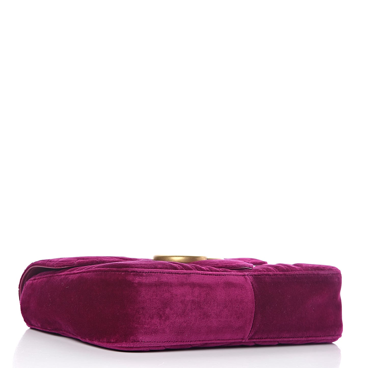 Velvet Matelasse Medium GG Marmont Shoulder Bag Fuchsia Violet Cyclamen