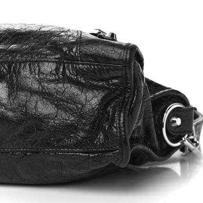 Balenciaga Agneau Classic Silver Hardware S City Logo Strap Black White 9 of 9