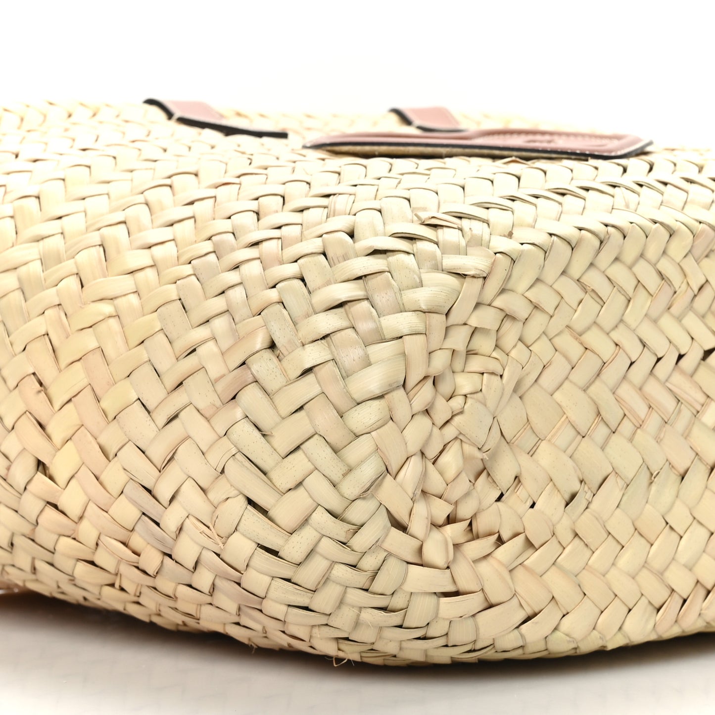 Raffia Calfskin Heart Triomphe Teen Panier Tan