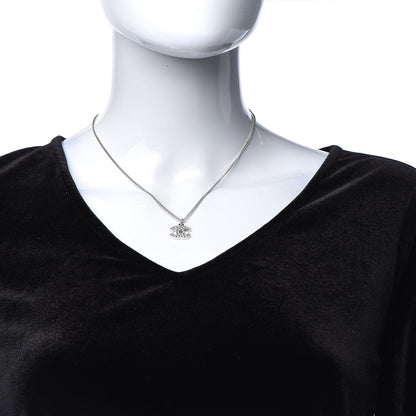 Chanel Crystal CC Necklace Silver 2 of 5