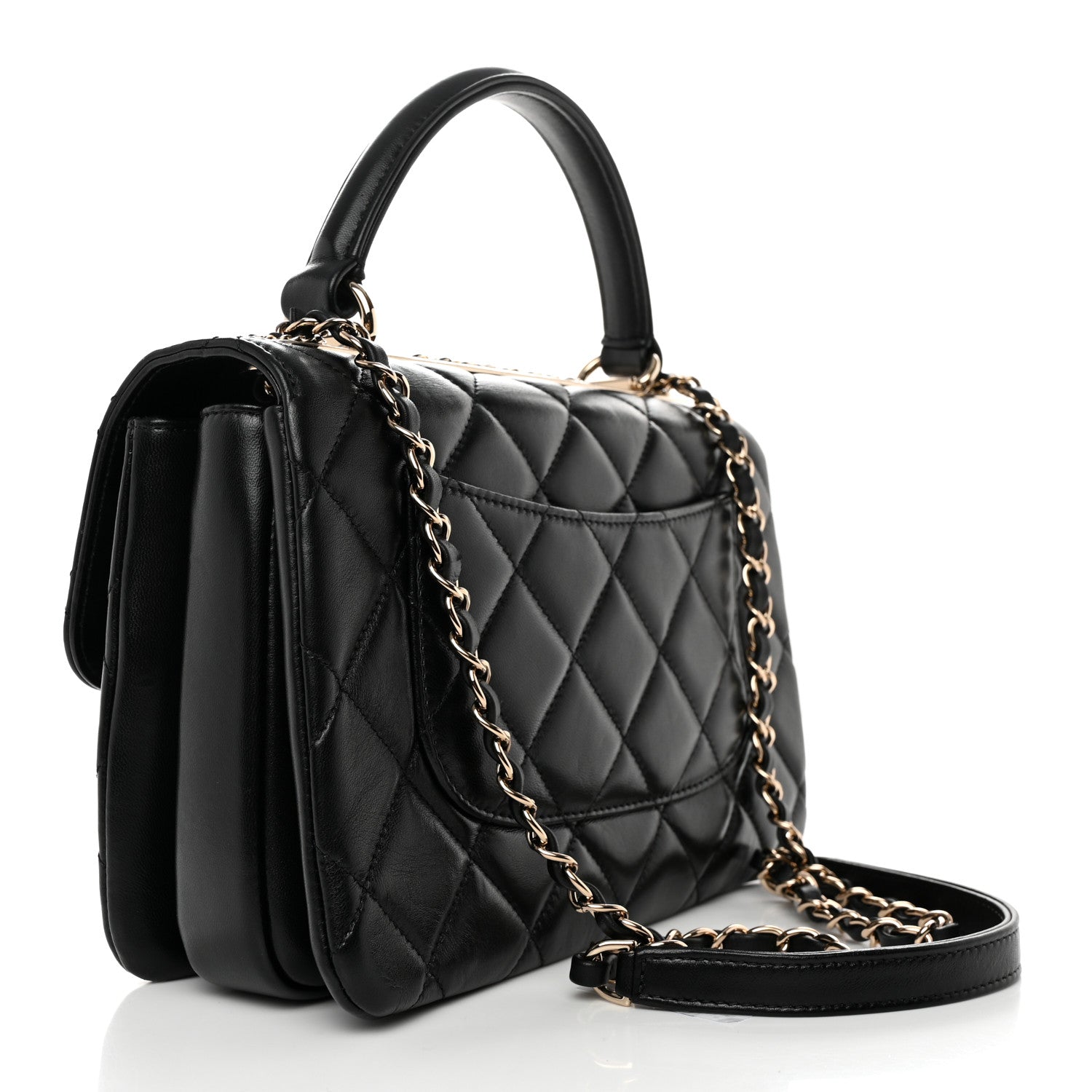 Chanel Lambskin Quilted Small Trendy CC Chain Dual Handle Flap Bag Black 3 of 11