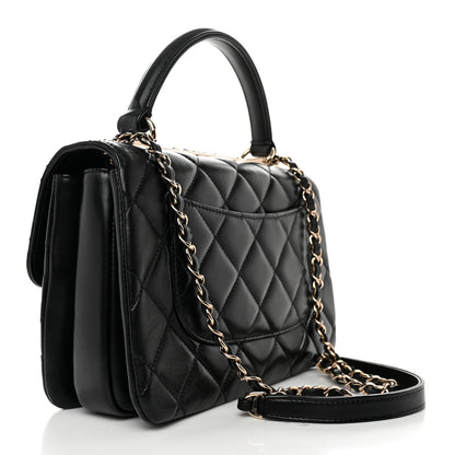 Chanel Lambskin Quilted Small Trendy CC Chain Dual Handle Flap Bag Black 3 of 11