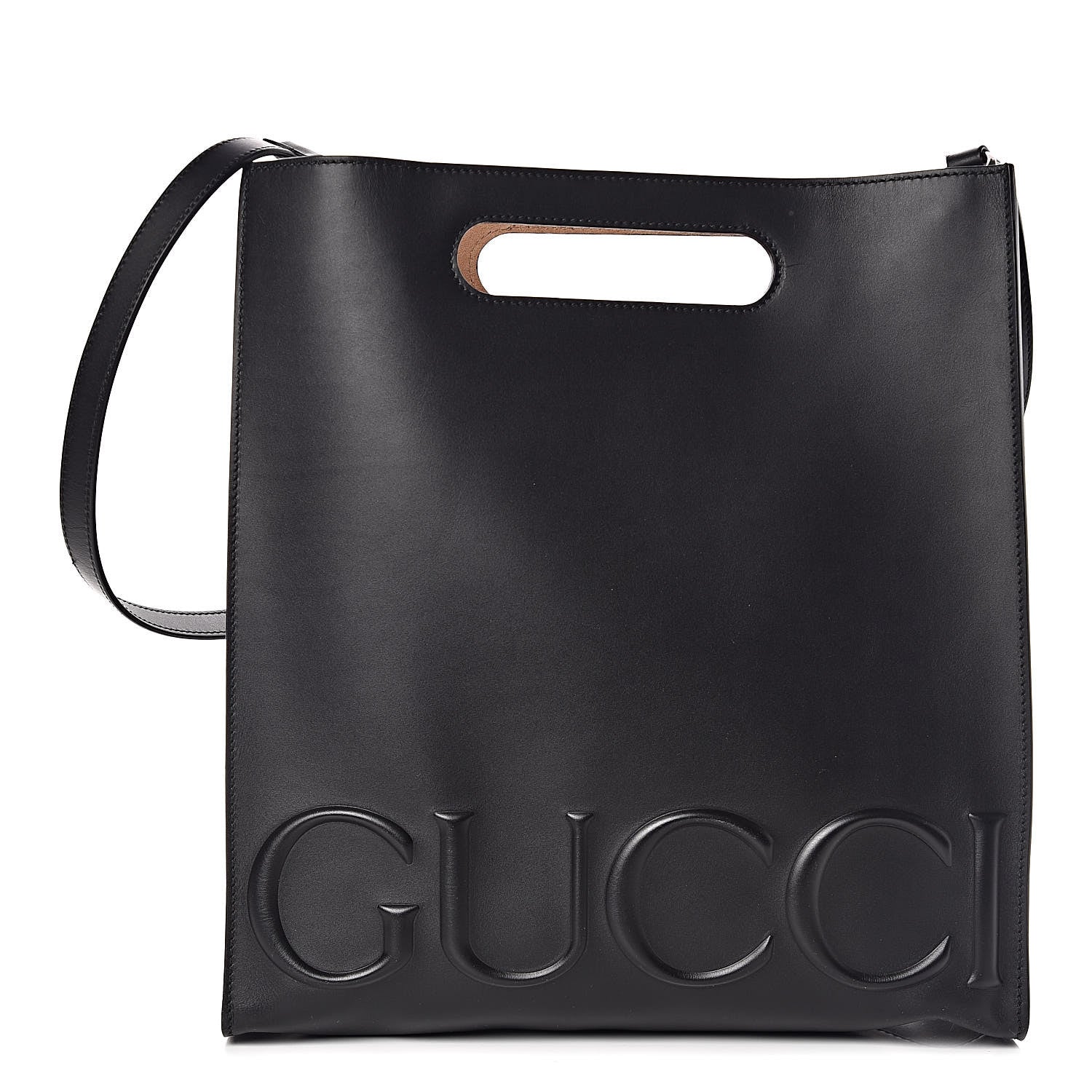 Gucci Calfskin Embossed Medium XL Tote Black 1 of 8
